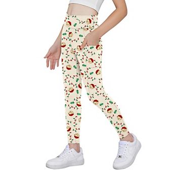 Arshiner Girls Athletic Leggings With Pockets Kids Crossover High Waisted Dance Workout Running