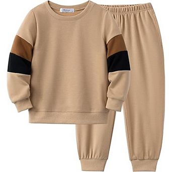 Arshiner Boys Crew Neck Long Sleeve Sweatshirt Pants Set Casual Clothing For Kids