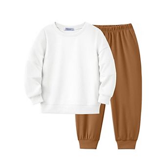 Arshiner Boys Crew Neck Long Sleeve Sweatshirt Pants Set Casual Clothing For Kids