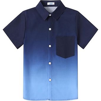 Arshiner Boys Button Down Shirt Cotton Short Sleeve Casual Shirt Summer Beach Shirt For Kids