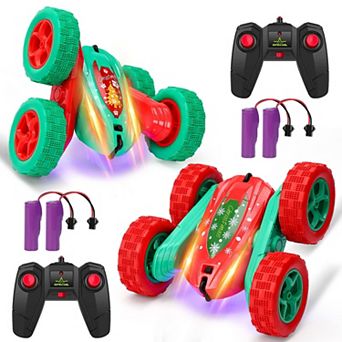 ANIXOL 2 pk Christmas Edition Stunt Car 1165A in Red & Green with 4 Batteries