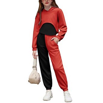 Arshiner Girl Clothing Set Piece Tracksuit Long Sleeve Crop Sweatshirts Hoodies Cami Top