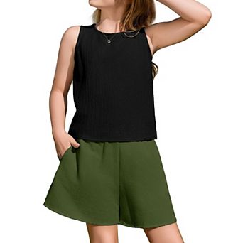 Arshiner Girls Tiedye Set Sleeveless Top And Paperbag Shorts Comfortable Wear