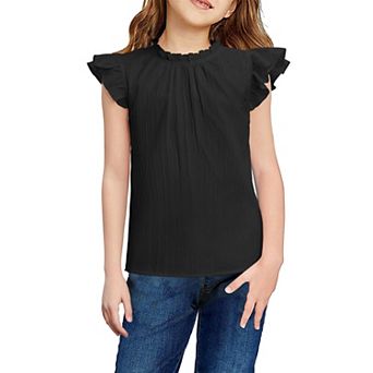 Arshiner Girls Shirts Ruffle Short Sleeve Summer Cute Casual Crewneck Tops Blouse T-Shirt