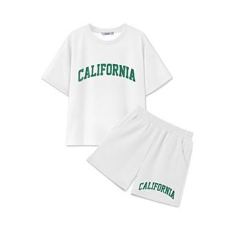 Arshiner Girls Summer Clothes Short Sleeve Tops And Short With Pockets Kids Fashion Clothing Sets