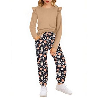 Arshiner Girls Clothes Long Sleeve Pullover Tops And Pants With Pockets Clothing Set