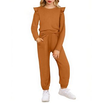 Arshiner Girls Clothes Long Sleeve Pullover Tops And Pants With Pockets Clothing Set
