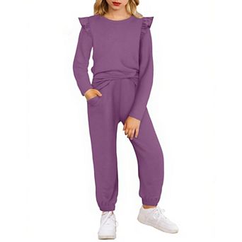 Arshiner Girls Clothes Long Sleeve Pullover Tops And Pants With Pockets Clothing Set