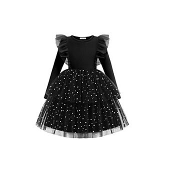 Arshiner Toddler Dress Baby Girls Tutu Tiered Formal Party Sequin Tulle Dresses Fall Winter Clothes