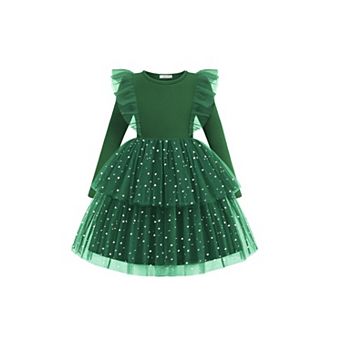 Arshiner Toddler Dress Baby Girls Tutu Tiered Formal Party Sequin Tulle Dresses Fall Winter Clothes