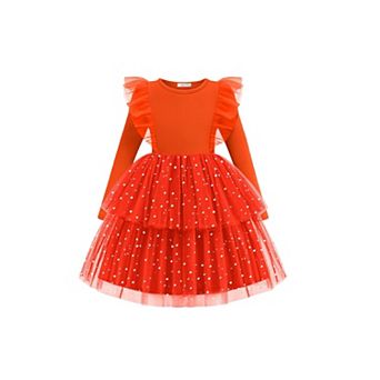 Arshiner Toddler Dress Baby Girls Tutu Tiered Formal Party Sequin Tulle Dresses Fall Winter Clothes