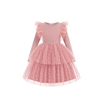 Arshiner Toddler Dress Baby Girls Tutu Tiered Formal Party Sequin Tulle Dresses Fall Winter Clothes