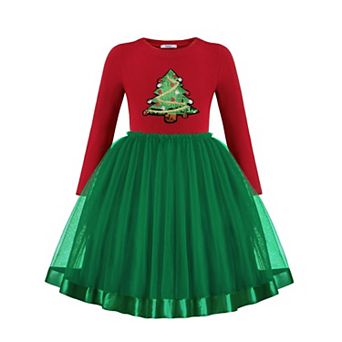 Arshiner Toddler Fall Dresses Long Sleeve Ribbed Knit Tulle Tutu Princess Birthday Party Dress