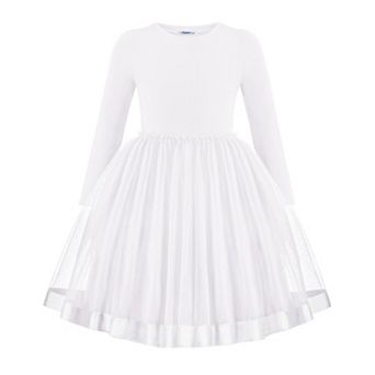 Arshiner Toddler Fall Dresses Long Sleeve Ribbed Knit Tulle Tutu Princess Birthday Party Dress
