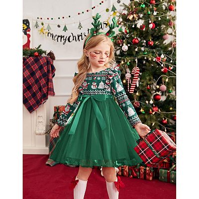 girls winter white dress Kids Girls Dress White Long Sleeve Dress Fall Winter Birthday Dress Girls  Christmas Outfit 12-13 Years