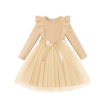 Arshiner Toddler Dress Christmas Patter Tulle Girls Long Sleeve Tutu Winter Kis Outfit
