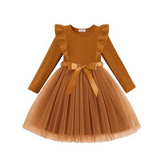 Arshiner Toddler Dress Christmas Patter Tulle Girls Long Sleeve Tutu Winter Kis Outfit