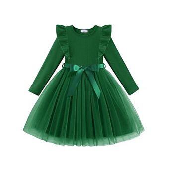 Arshiner Toddler Dress Christmas Patter Tulle Girls Long Sleeve Tutu Winter Kis Outfit