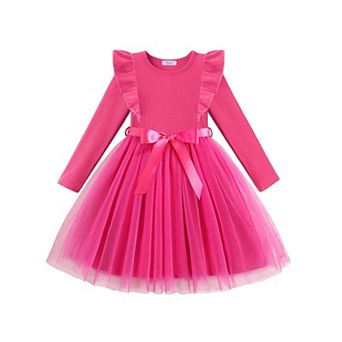 Arshiner Toddler Dress Christmas Patter Tulle Girls Long Sleeve Tutu Winter Kis Outfit