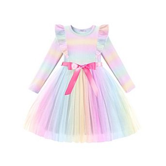 Arshiner Toddler Dress Christmas Patter Tulle Girls Long Sleeve Tutu Winter Kis Outfit