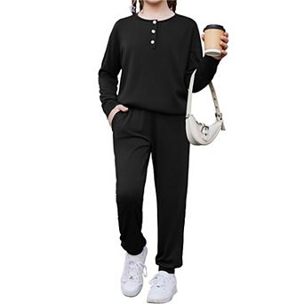 Arshiner Girls Clothes Crew Neck Long Sleeve Tops And Pants Set With Pockets Fall Outfits