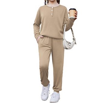 Arshiner Girls Clothes Crew Neck Long Sleeve Tops And Pants Set With Pockets Fall Outfits