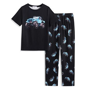 Arshiner Boys Christmas Pajamas Short Sleeve Shirt And Pajama Pants Piece Pajama Set