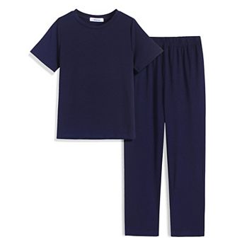 Arshiner Boys Christmas Pajamas Short Sleeve Shirt And Pajama Pants Piece Pajama Set