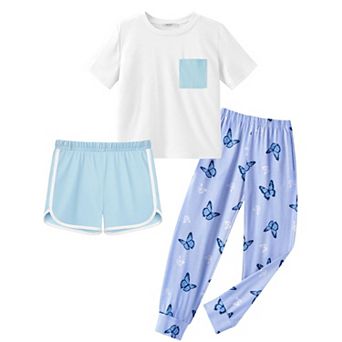 Arshiner Girls Clothes Piece Outfits Short Sleeve Shirt Dolphin Shorts Sets And Sweatpant