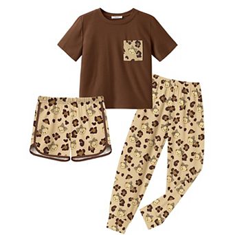 Arshiner Girls Clothes Piece Outfits Short Sleeve Shirt Dolphin Shorts Sets And Sweatpant