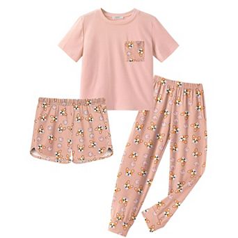 Arshiner Girls Clothes Piece Outfits Short Sleeve Shirt Dolphin Shorts Sets And Sweatpant