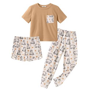 Arshiner Girls Clothes Piece Outfits Short Sleeve Shirt Dolphin Shorts Sets And Sweatpant
