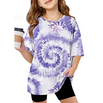 Arshiner Girls T Shirts Oversized Short Sleeve Kids Summer Tops Soft Casual Crewneck Basic Tees