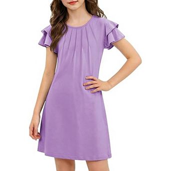 Arshiner Butterfly Dress For Tween Girl Summer Hawaiian Flutter Sleeve Aline Midi Dresses