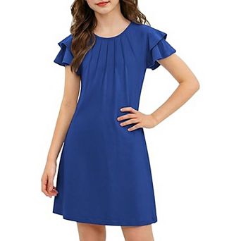 Arshiner Butterfly Dress For Tween Girl Summer Hawaiian Flutter Sleeve Aline Midi Dresses