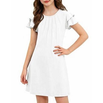 Arshiner Butterfly Dress For Tween Girl Summer Hawaiian Flutter Sleeve Aline Midi Dresses