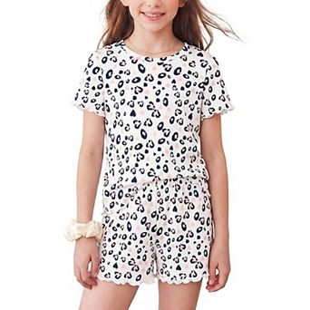 Arshiner Girls Shorts Set Ribbed Knit Summer Outfit Short Sleeve Top Elastic Waist Shorts