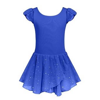 Arshiner Girls Ruffle Flutter Sleeve Sequined Chiffon Tutu Skirt Ballet Leotard Dress