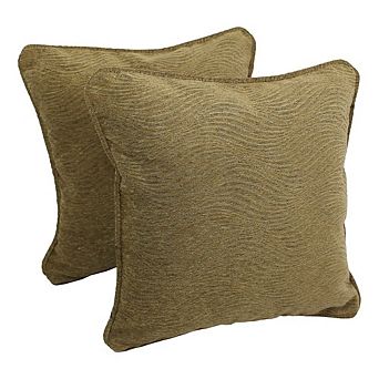 Blazing Needles Patterned Jacquard Chenille Square Throw Pillows (Set of 2)