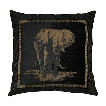 Blazing Needles Premium Chenille Elephant Pillow