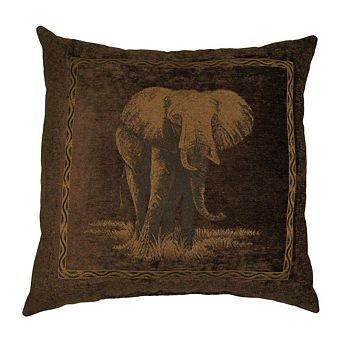 Blazing Needles Premium Chenille Elephant Pillow