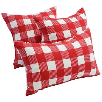 Blazing Needles Throw Pillow and Two 20 inch by 8 inch Bolsters (Set of 3)