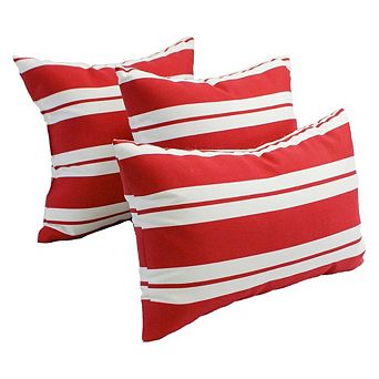 Blazing Needles Throw Pillow and Two 20 inch by 8 inch Bolsters (Set of 3)