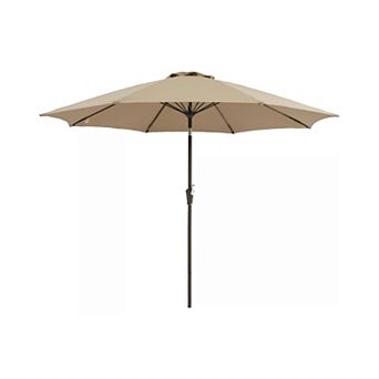 10FT Patio Umbrella with Crank and Tilt, 8 Ribs, UV Protection, Waterproof for Garden Deck