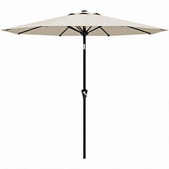 9FT Patio Umbrella with Crank and Tilt, 8 Ribs, UV Protection, Waterproof for Garden Deck