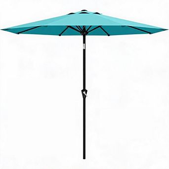 9FT Patio Umbrella with Crank and Tilt, 8 Ribs, UV Protection, Waterproof for Garden Deck