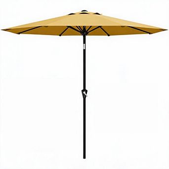 9FT Patio Umbrella with Crank and Tilt, 8 Ribs, UV Protection, Waterproof for Garden Deck