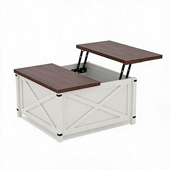 Lift Top Coffee Table, Hidden Storage Coffee Table, Rustic Industrial Lift Table