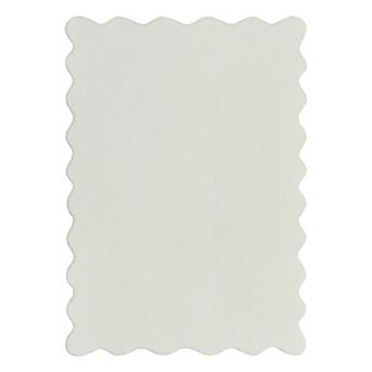 Scalloped Solid Ultra-Soft Washable Rug Indoor Thick Plush Non Slip Easy Clean Fuzzy Fluffy Carpet