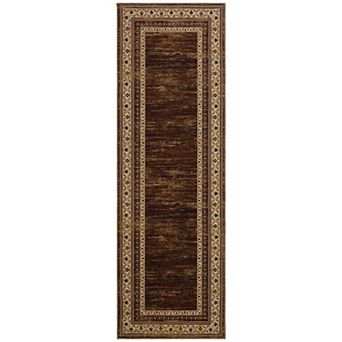 Vintage Floral Bordered Washable Area Rug for Living Room Bedroom, Non-Slip Low Pile Carpet